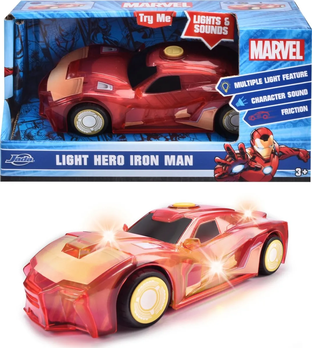 Dickie Toys - Marvel - Legetøjsbil Med Lys Og Lyd - Iron Man