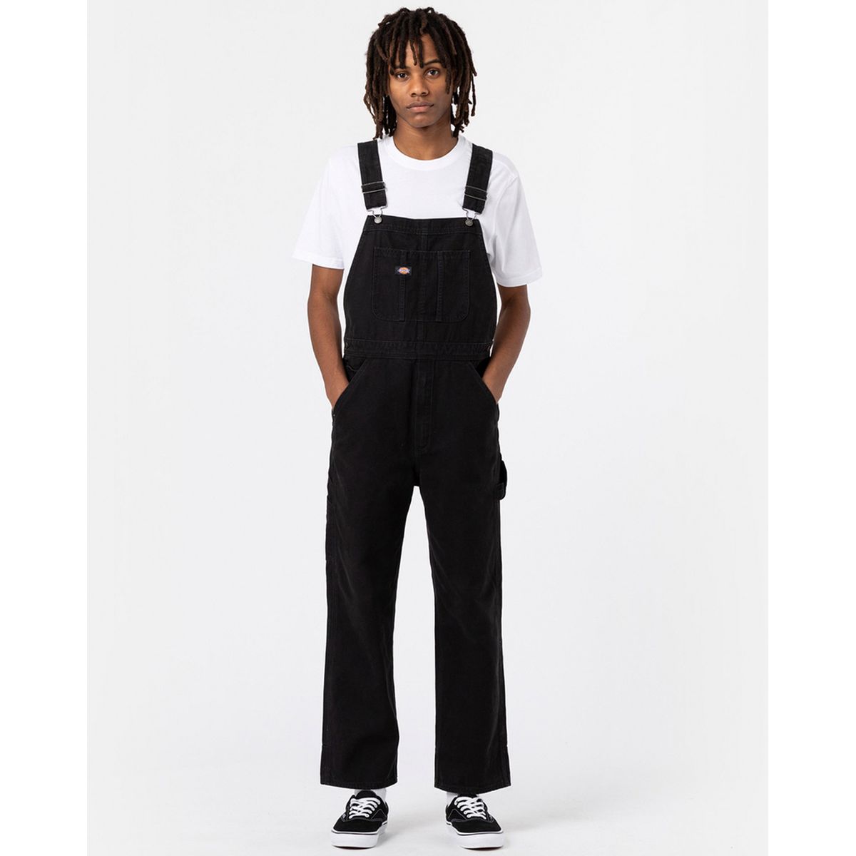 Dickies Duck Canvas Bib Stone Forvasket Sort