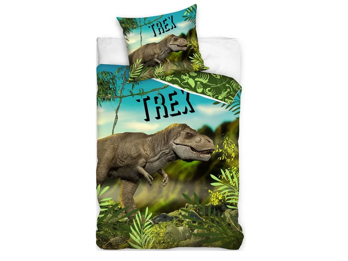 Dinosaur T-Rex Sengetøj 140 X 200, 100 Procent Bomuld