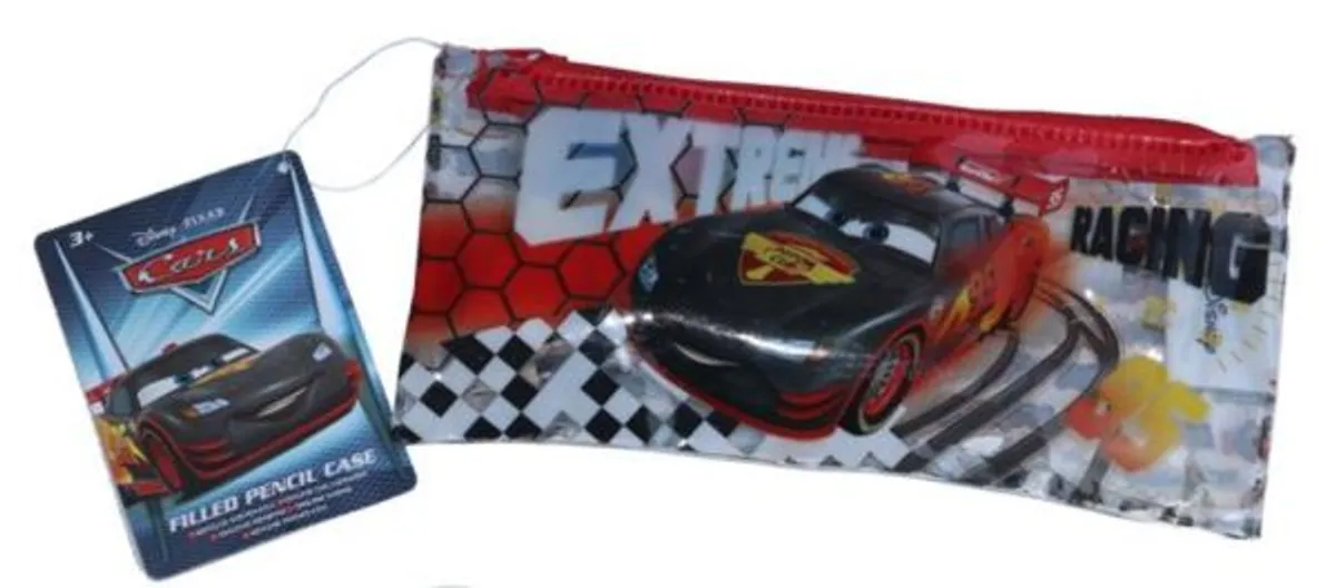 Disney Cars: Flat Filled Pencil Case (School Stationery Kids Toy Gift) (Penalhus med blandet indhold)