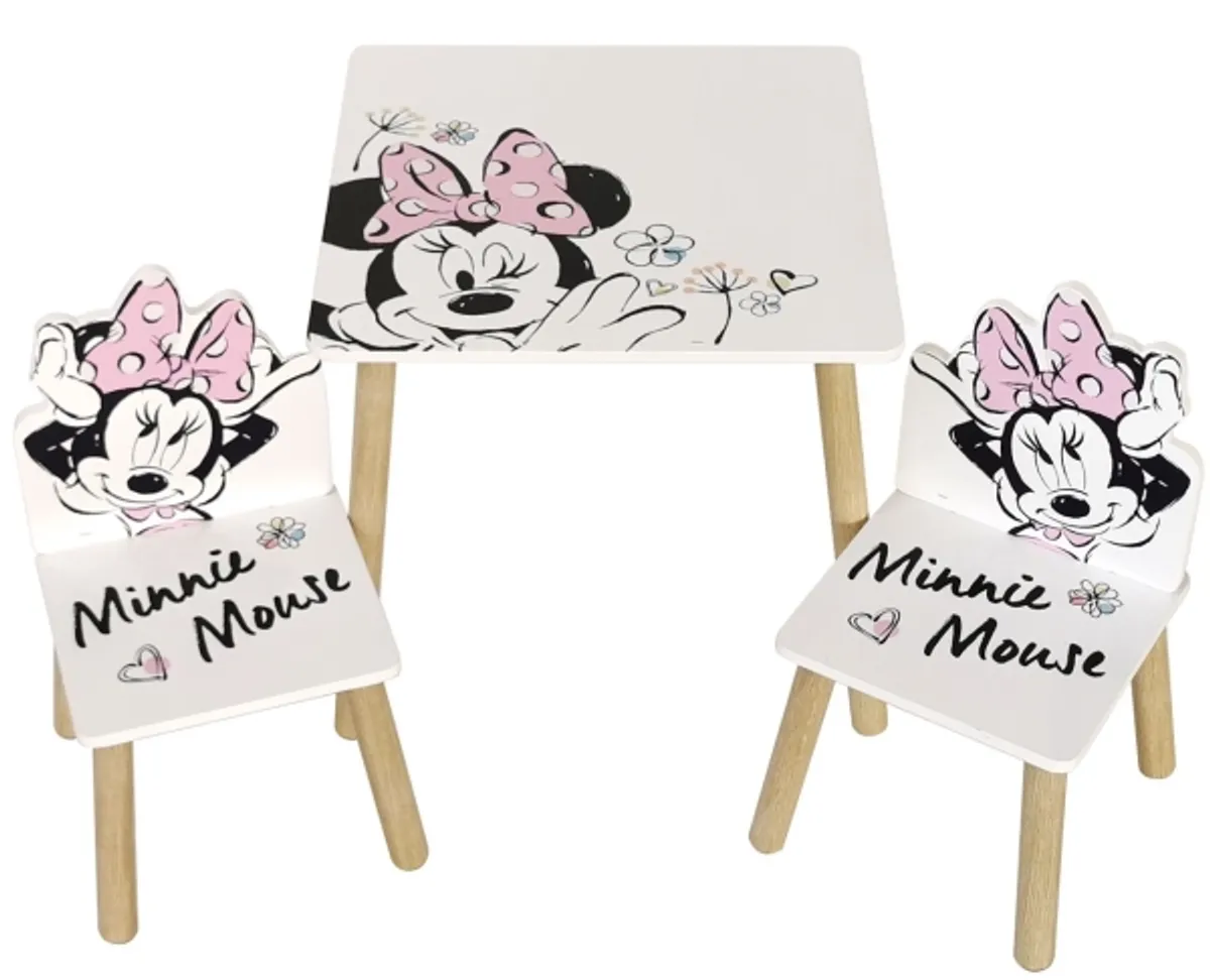 Disney Minnie Classic Træ Bord Med Stole