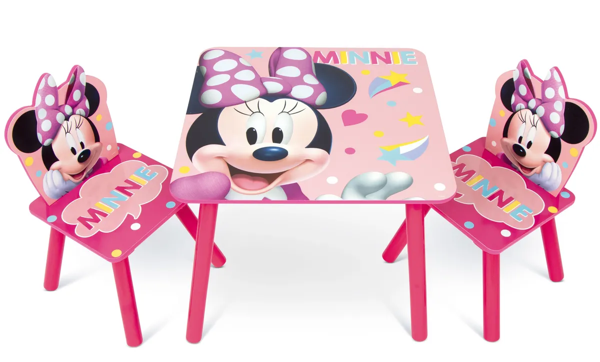 Disney Minnie Mouse Træ bord med stole