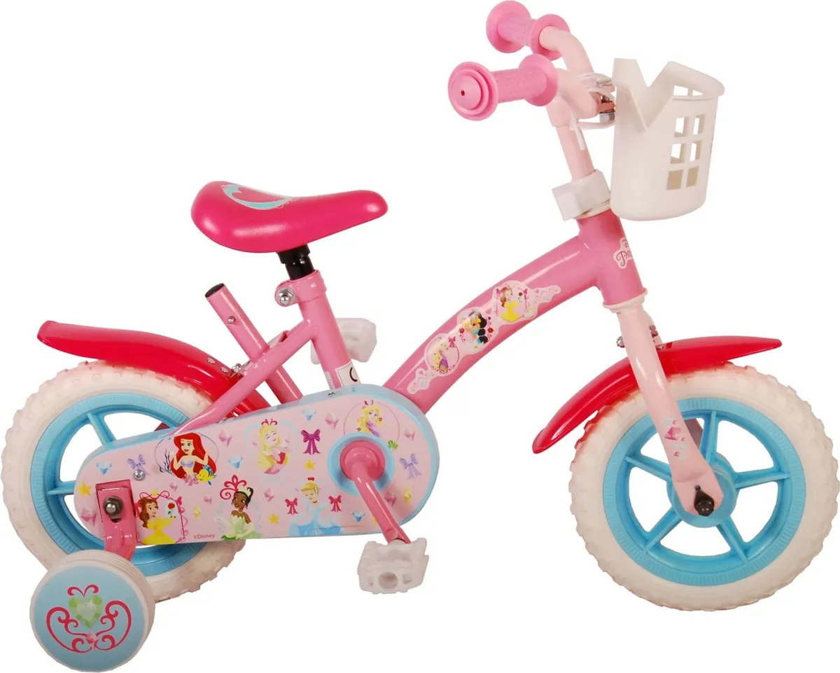 Disney Princess - Cykel Med Støttehjul Til Børn - 10" - Volare