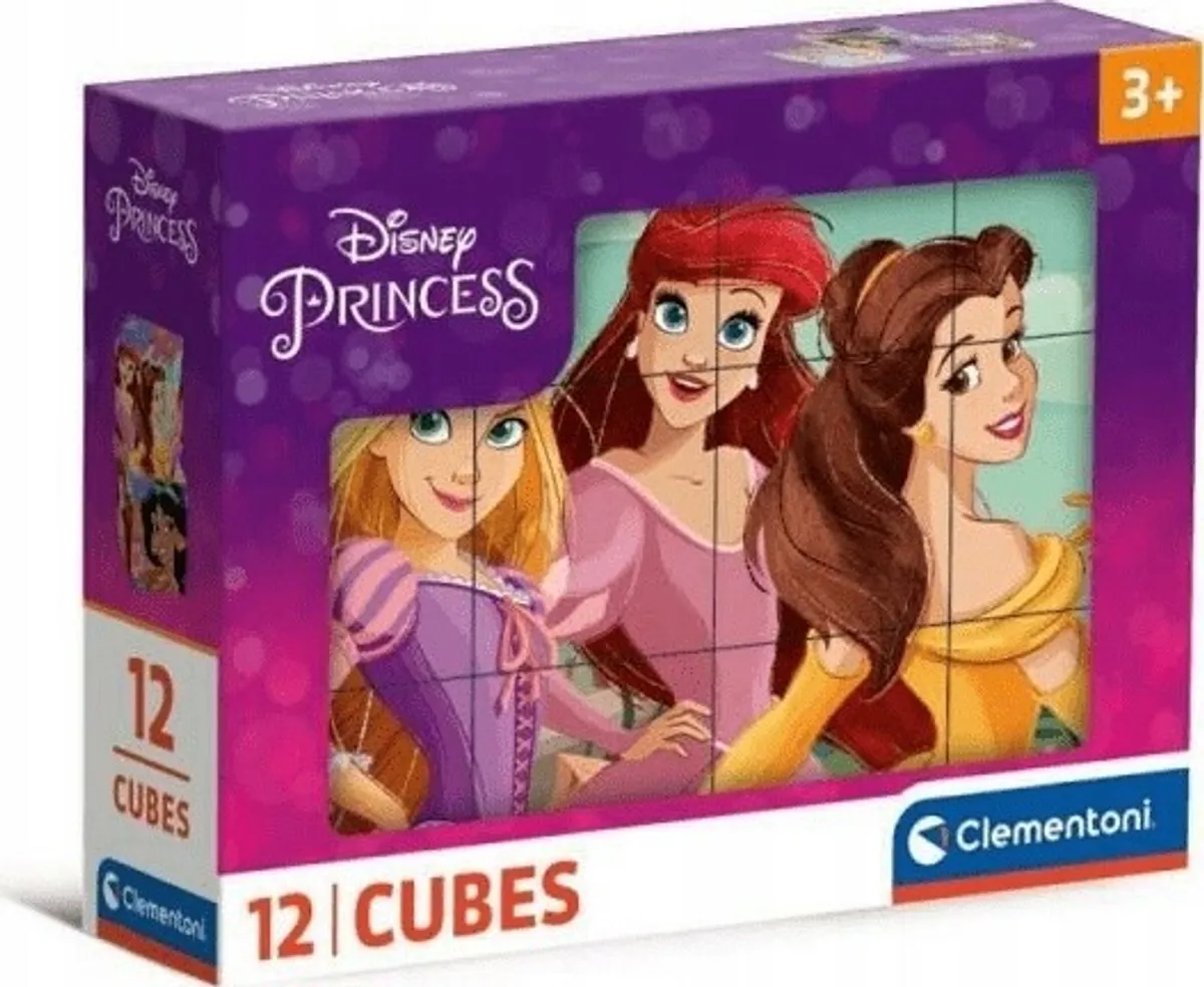 Disney Princess Puslespil - 12 Kuber - Clementoni