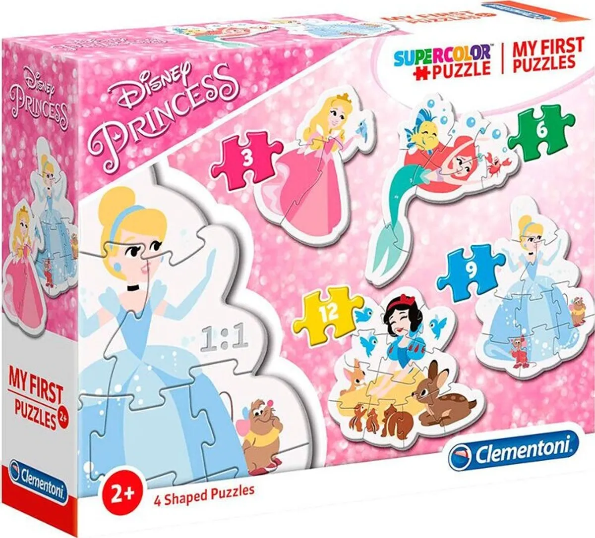 Disney Princess Puslespil - Mit Første Puslespil - Color - Clementoni - 4 Stk