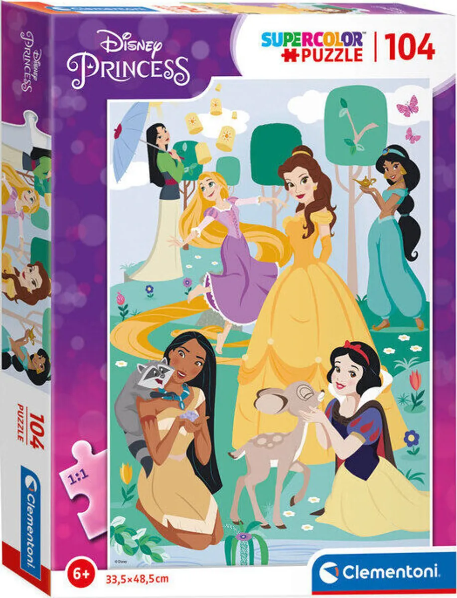 Disney Princess Puslespil - Super Color - 104 Brikker - Clementoni