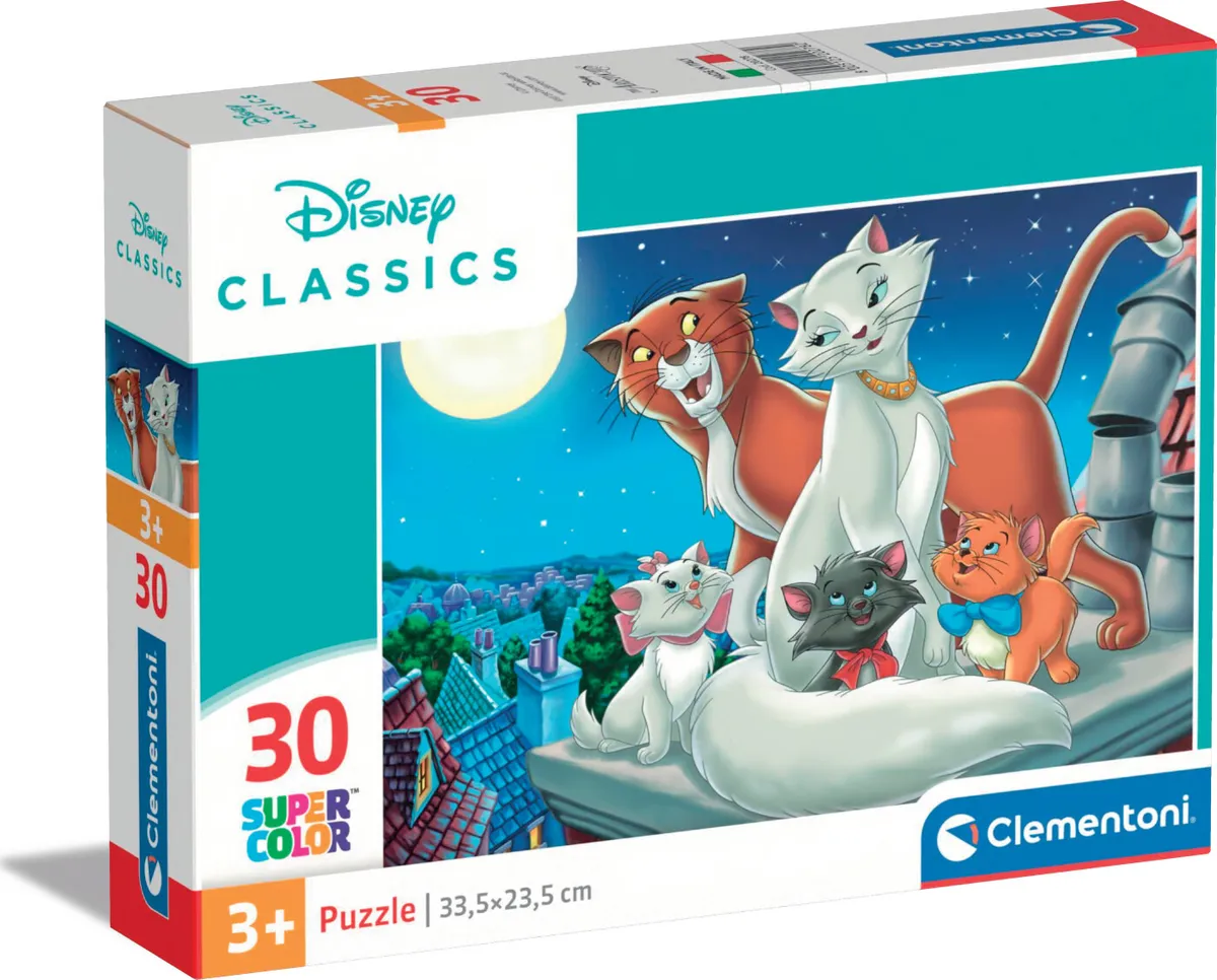 Disney Puslespil - Aristocats - Super Color - Clementoni - 30 Brikker