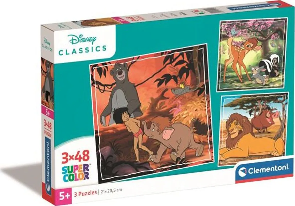 Disney Puslespil - Disney Classics - 3x48 Brikker - Clementoni