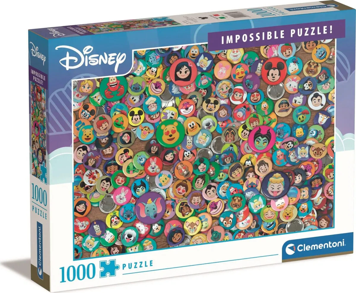 Disney Puslespil - Impossible - 1000 Brikker - Clementoni