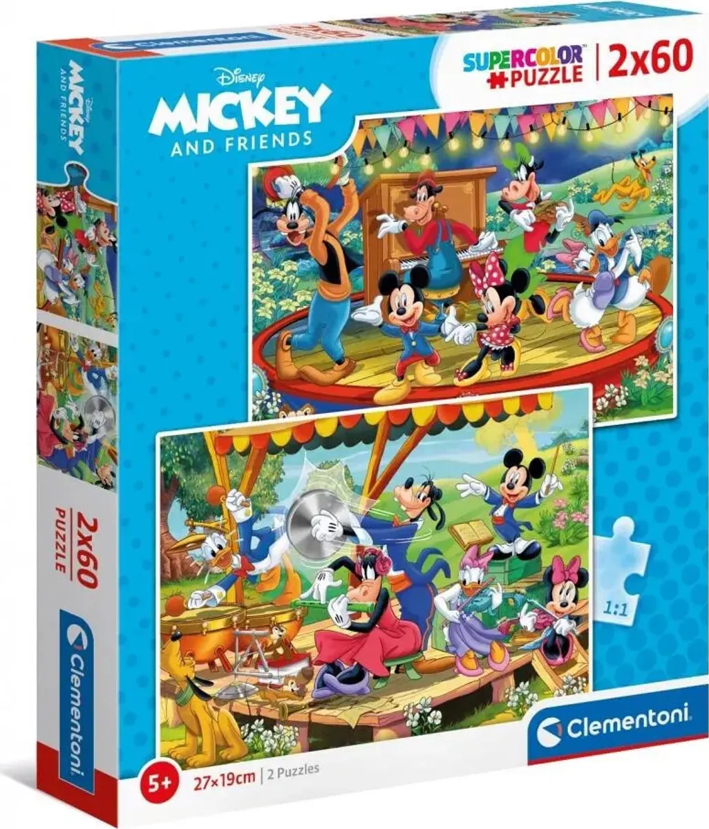 Disney Puslespil - Mickey And Friends - 2x60 Brikker - Clementoni