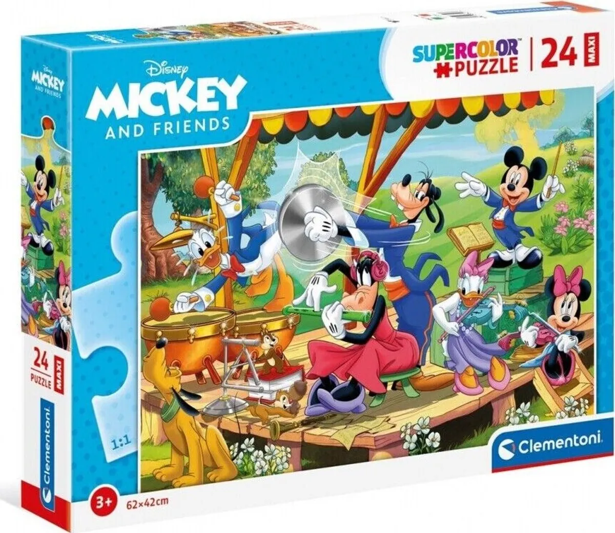 Disney Puslespil - Mickey And Friends - Maxi - Clementoni - 24 Brikker