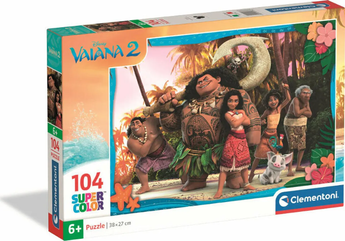 Disney Puslespil - Vaiana 2 - Super Color - 104 Brikker - Clementoni