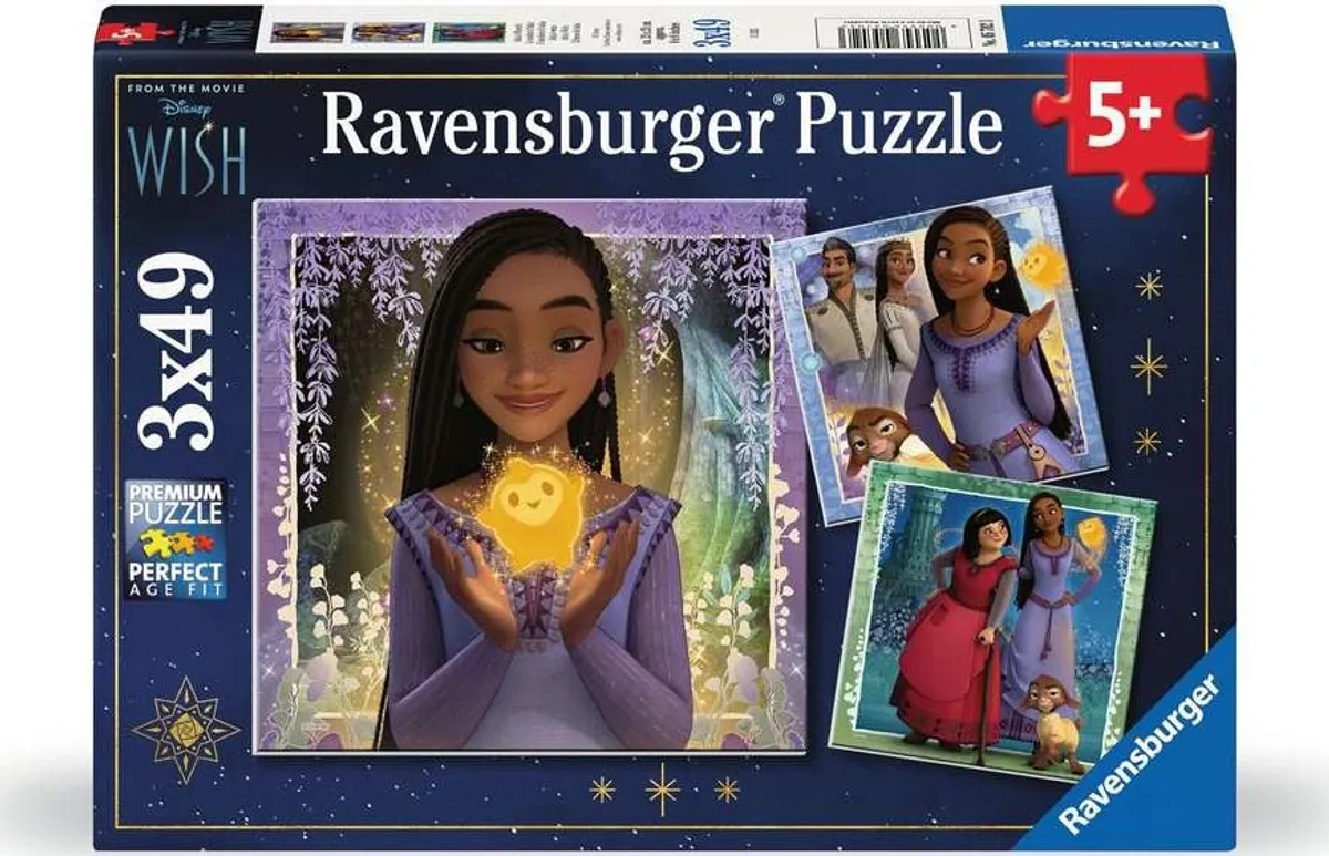 Disney Puslespil - Wish - 3x49 Brikker - Ravensburger