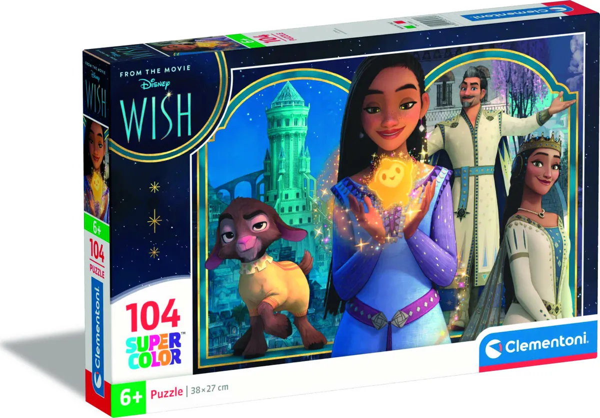 Disney Puslespil - Wish - Super Color - 104 Brikker - Clementoni