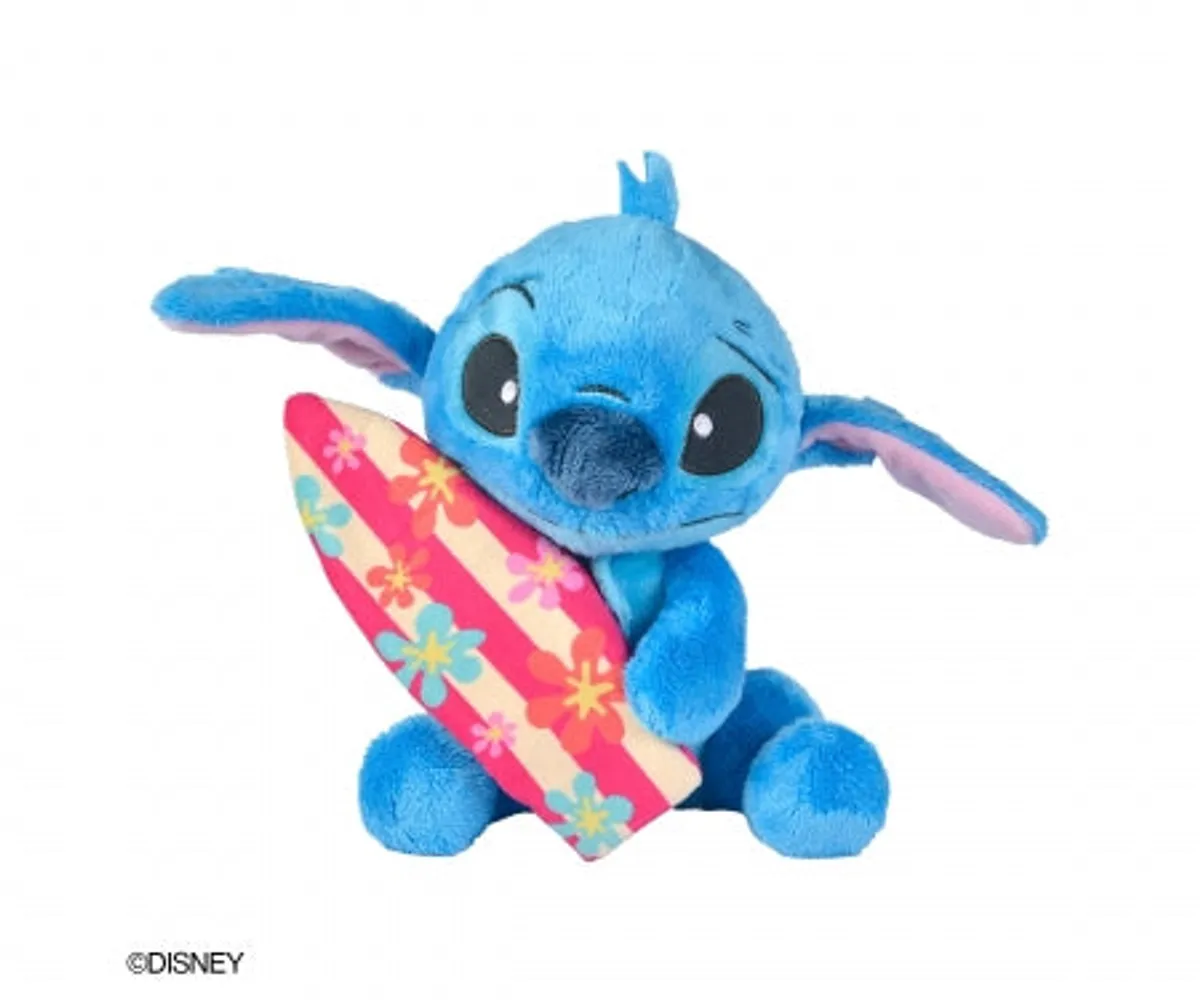 Disney Stitch Med Surfboard 25 cm - bamser - Legekammeraten.dk