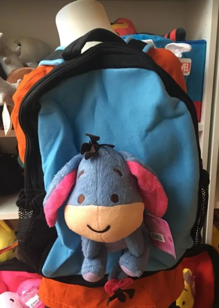 Disney - Winnie The Pooh - Eeyore - Skoletaske/RygsÃ¦k Backpack - Bag/Taske - Super nuttet - Plush/Bamse