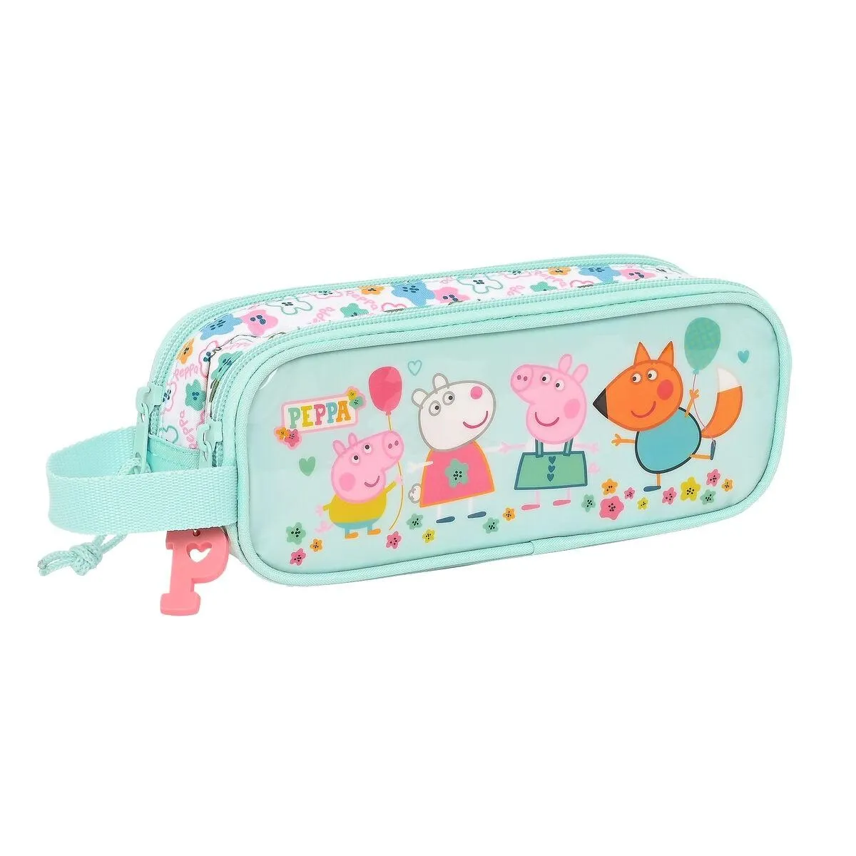 Dobbelt carry-all Peppa Pig Cosy corner Lyseblå (21 x 8 x 6 cm)