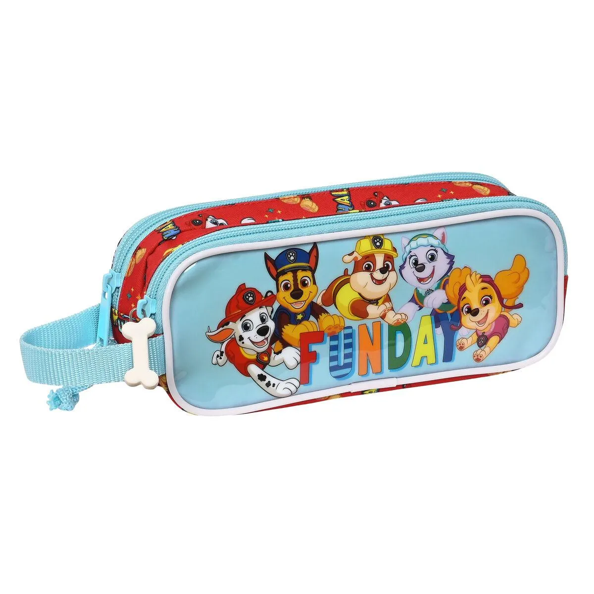 Dobbelt carry-all The Paw Patrol Funday Rød Lyseblå (21 x 8 x 6 cm)