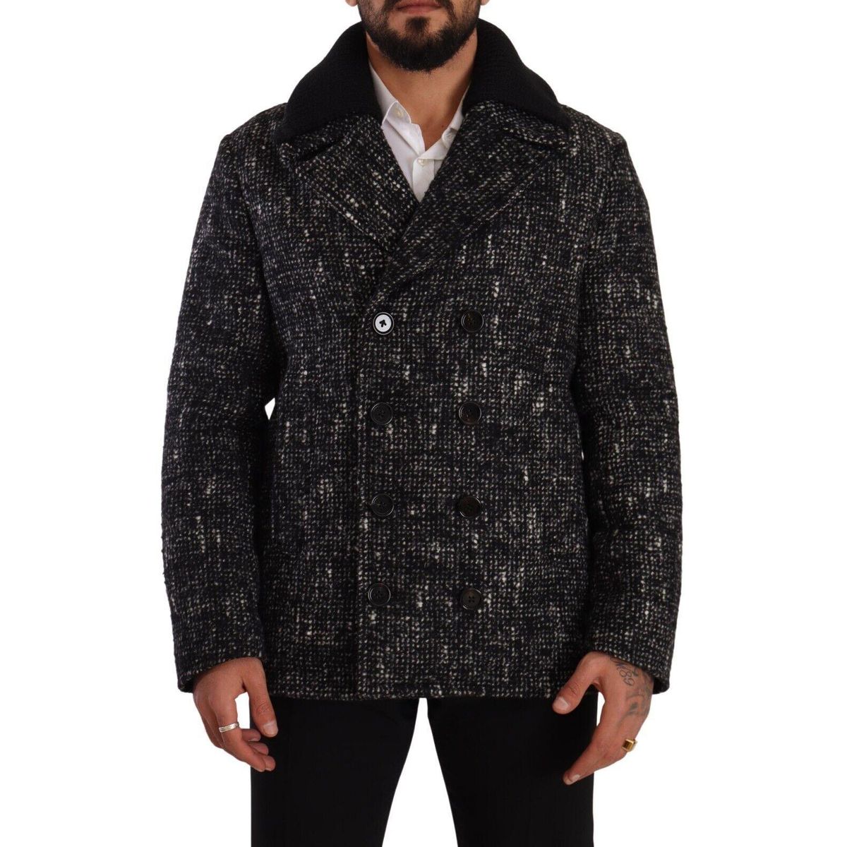 Dolce & Gabbana Chic Double Breasted Wool Blend Overcoat