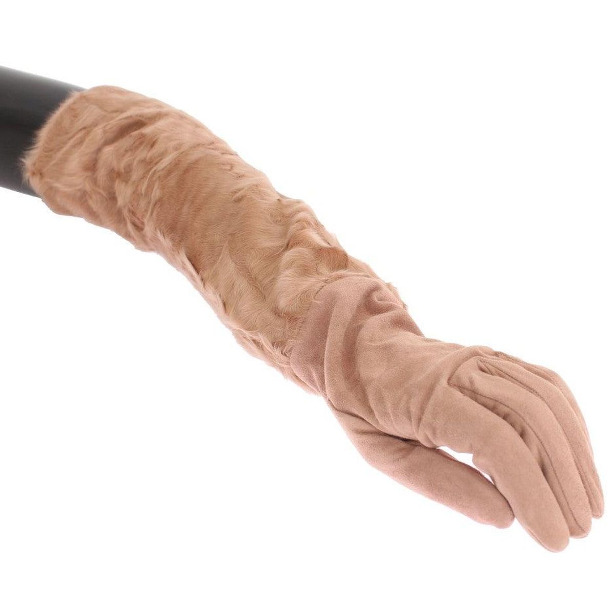 Dolce & Gabbana Elegant Beige Suede Elbow-Length Gloves