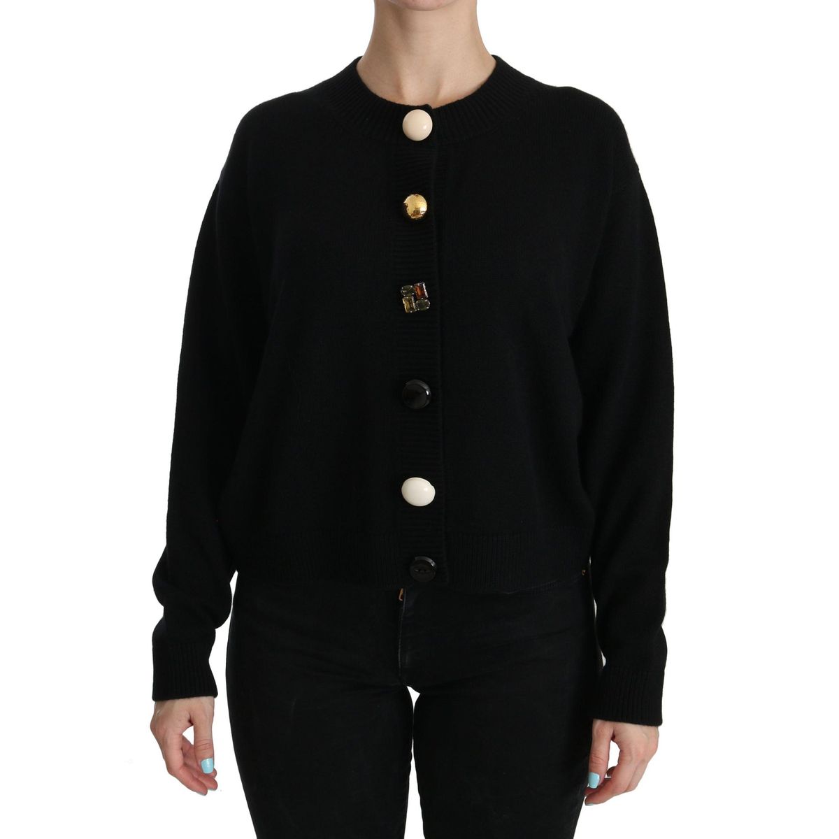 Dolce & Gabbana Elegant Black Cashmere Cardigan Top