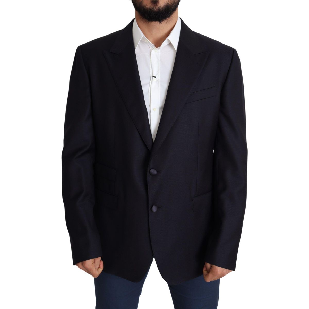 Dolce & Gabbana Elegant Black Virgin Wool Herre Blazer