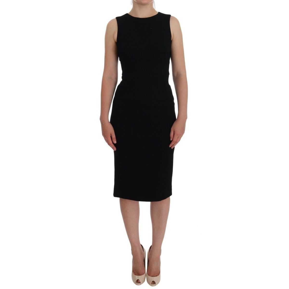 Dolce & Gabbana Elegant Crystal Sheath Knee-Length Dress