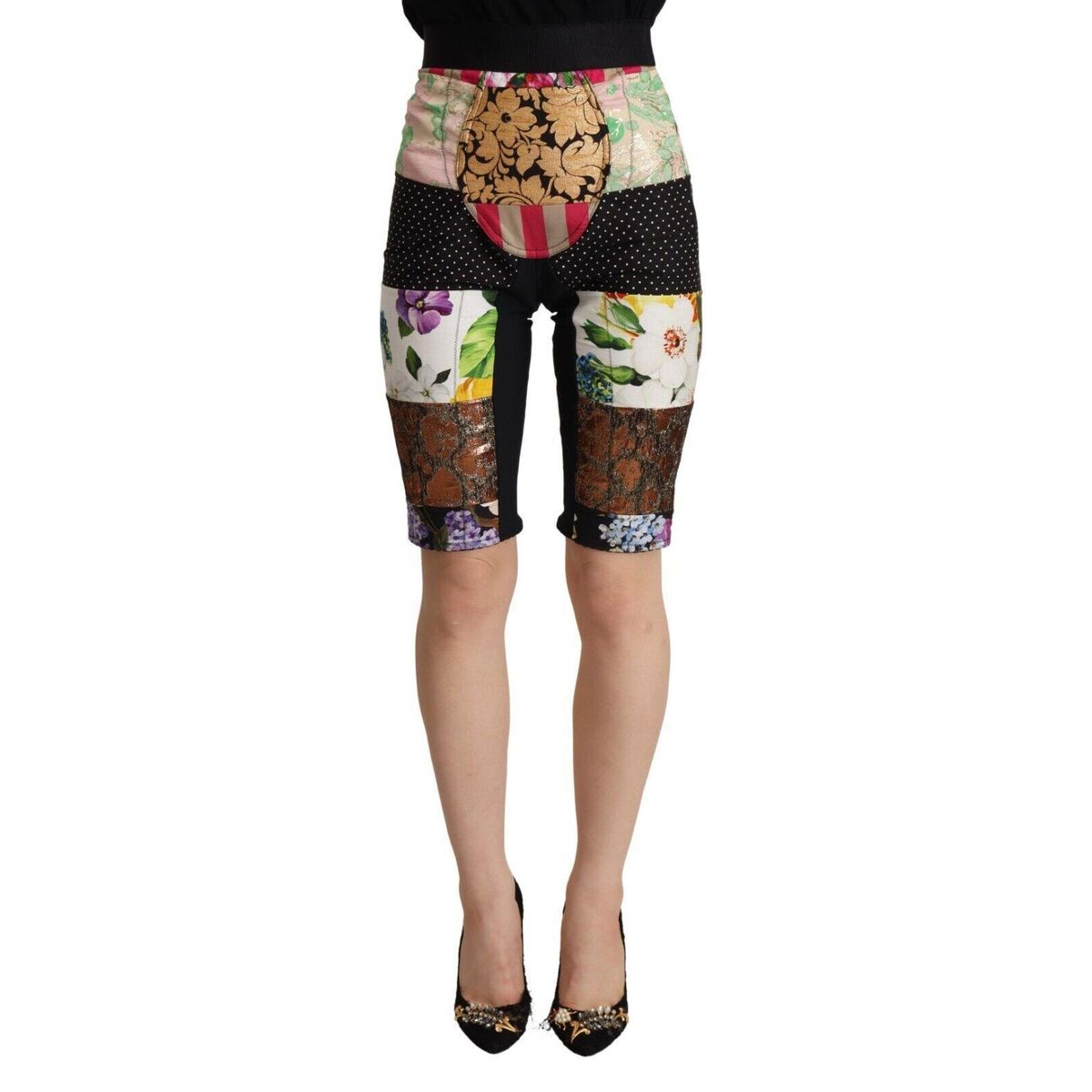 Dolce & Gabbana Elegant Floral Cropped Pants in Purple Hues