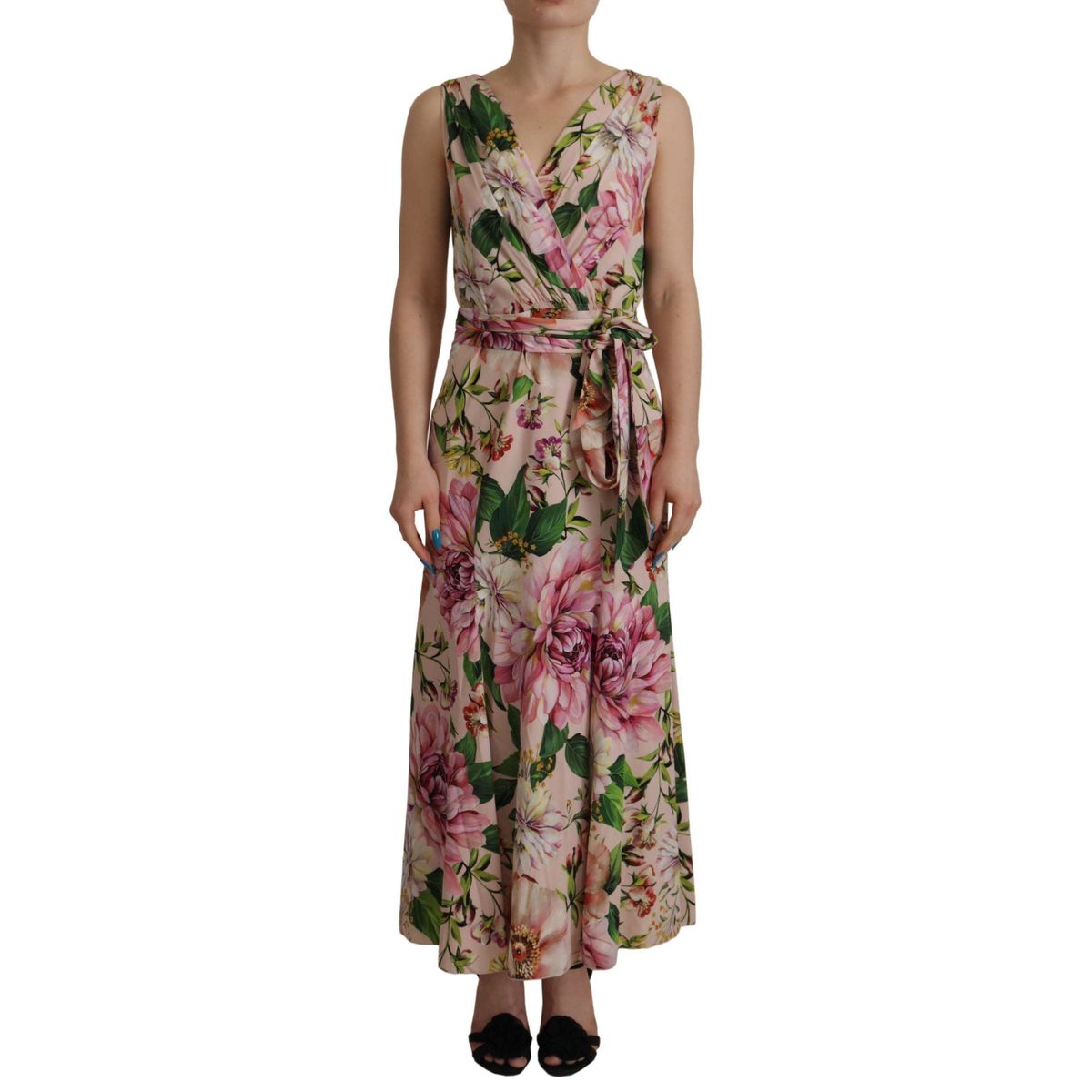 Dolce & Gabbana Elegant Floral Silk Wrap Dress