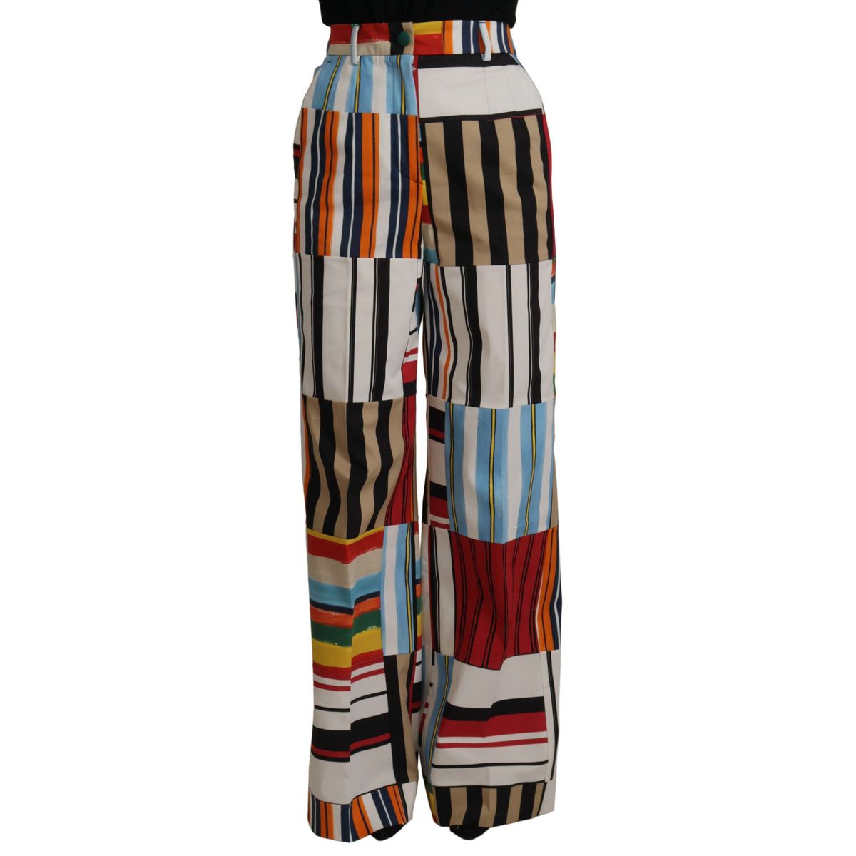 Dolce & Gabbana Elegant High Waist Striped Trousers