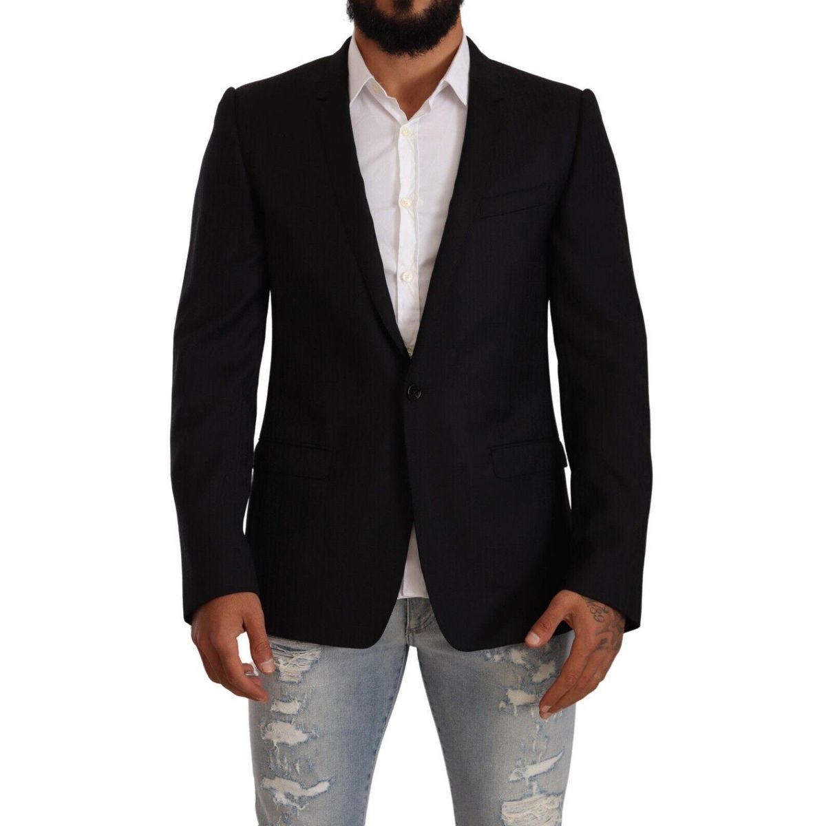 Dolce & Gabbana Exclusive Black Virgin Wool Blazer