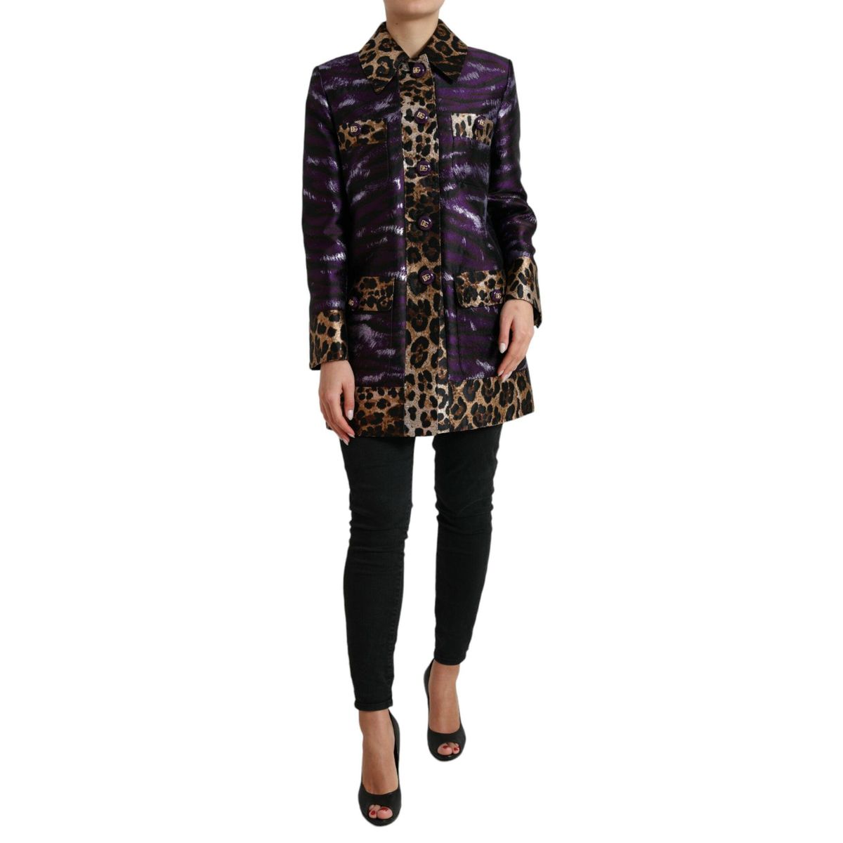 Dolce & Gabbana Exquisite Jacquard Trench With Tiger Motif