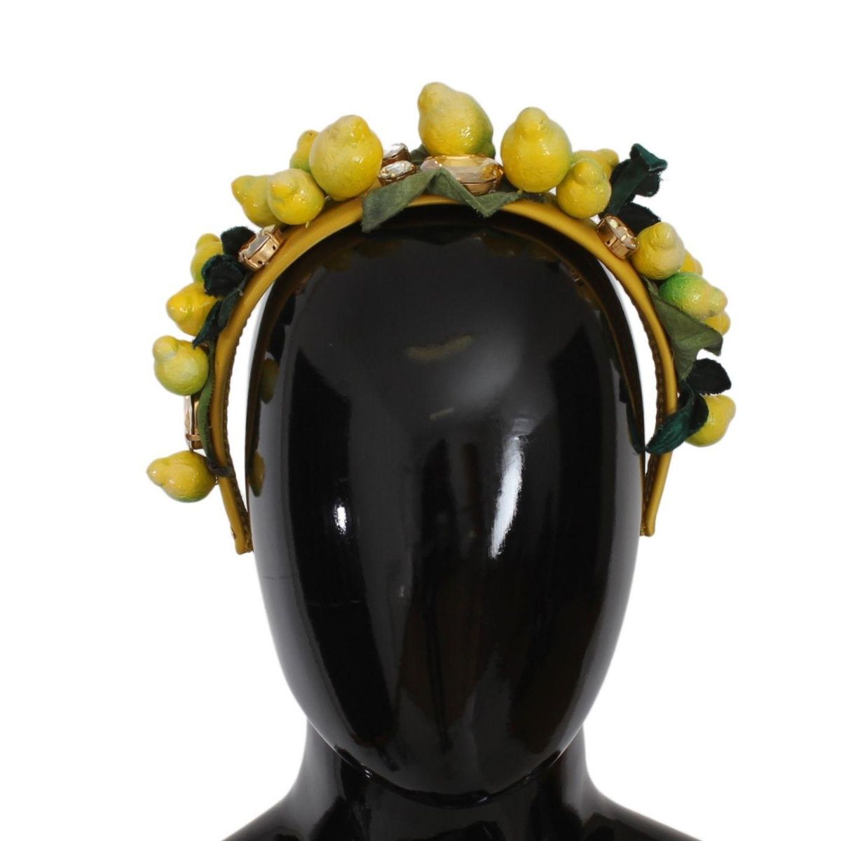 Dolce & Gabbana Exquisite Silk Crystal Lemon Headband Diadem