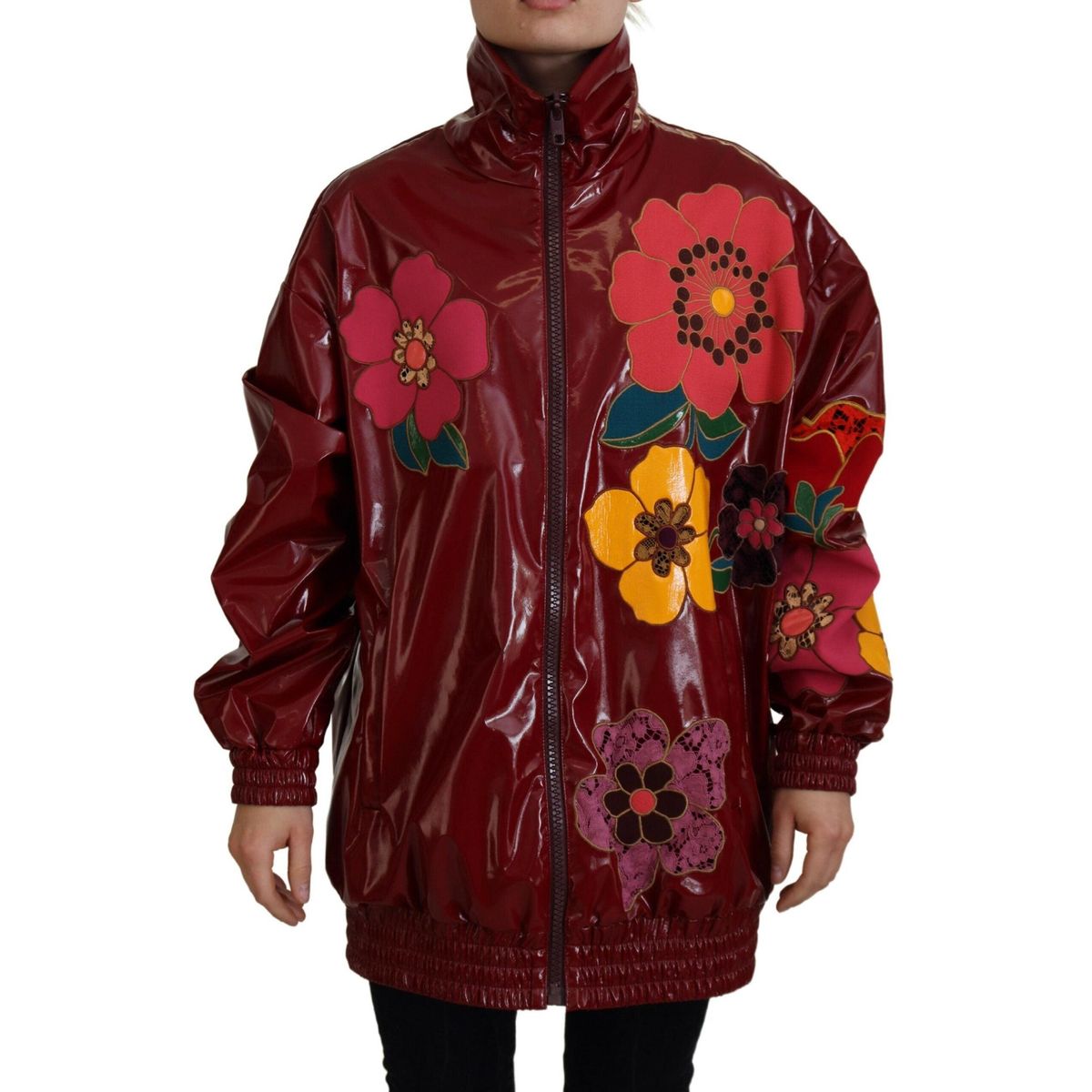 Dolce & Gabbana Maroon Polyester Dame Jakke & Frakke