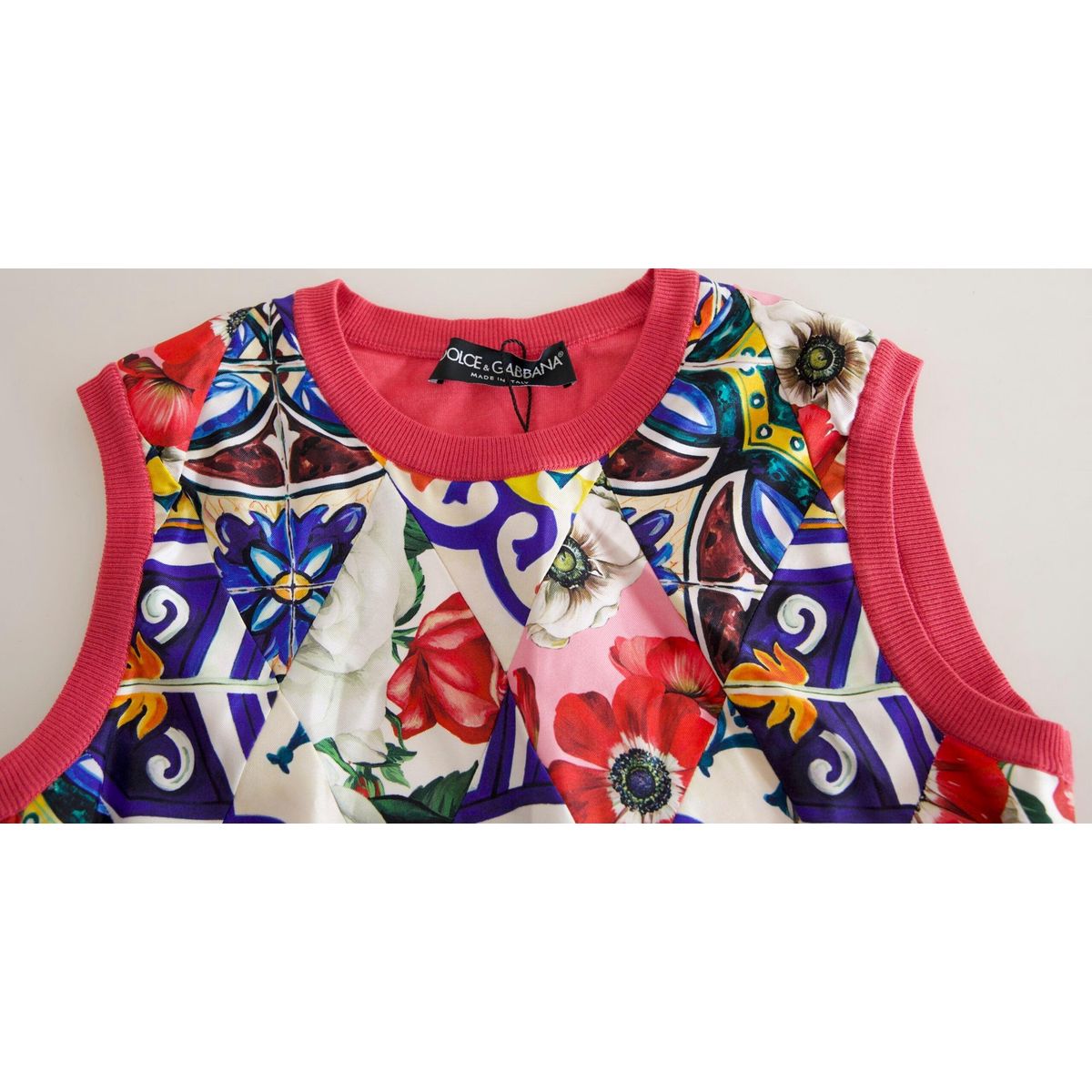 Dolce & Gabbana Multifarver Majolica Tank Bluse Top