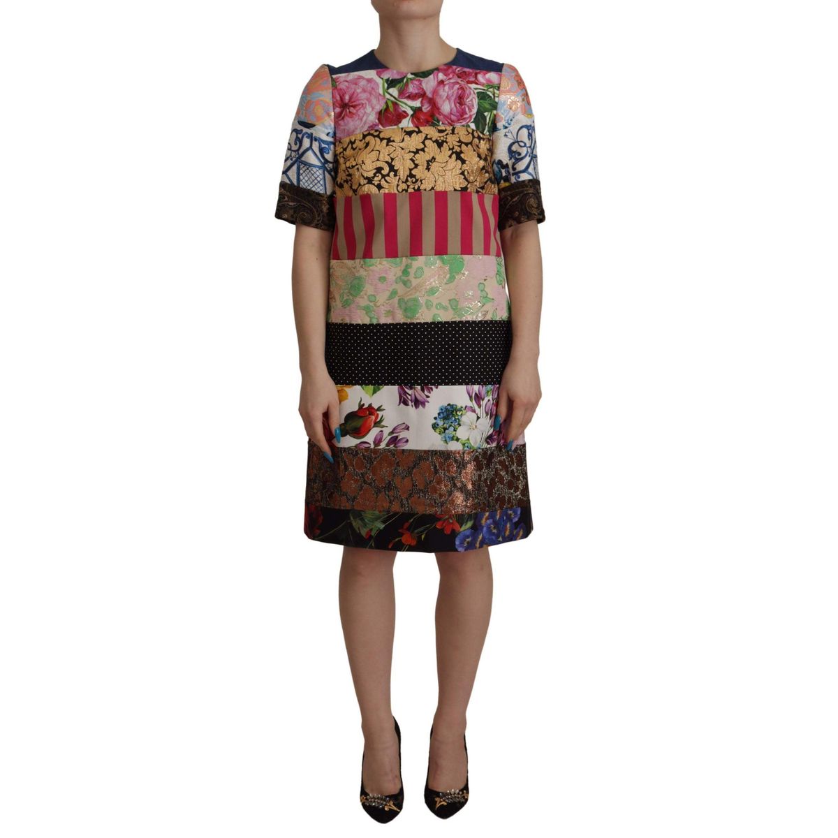 Dolce & Gabbana Patchwork Sheath Mini Dress - Multicolor Elegance