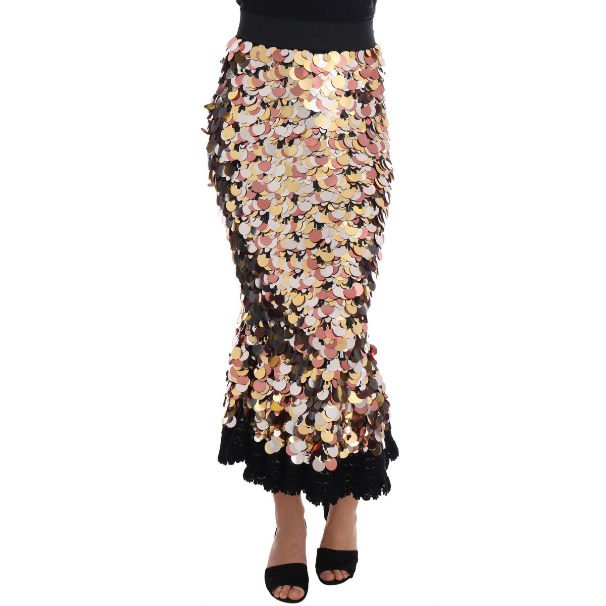 Dolce & Gabbana Sequin Embellished High-Waist Pencil Skirt