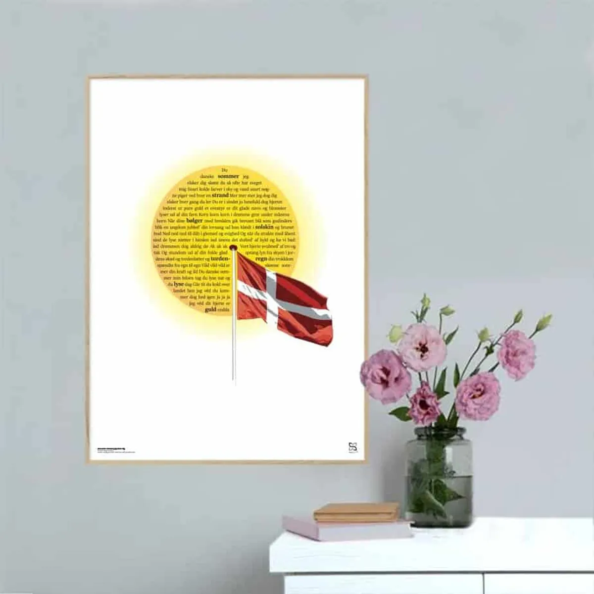 Du danske sommer, jeg elsker dig - Songshape plakat - 21 x 30 cm / Small / lodret