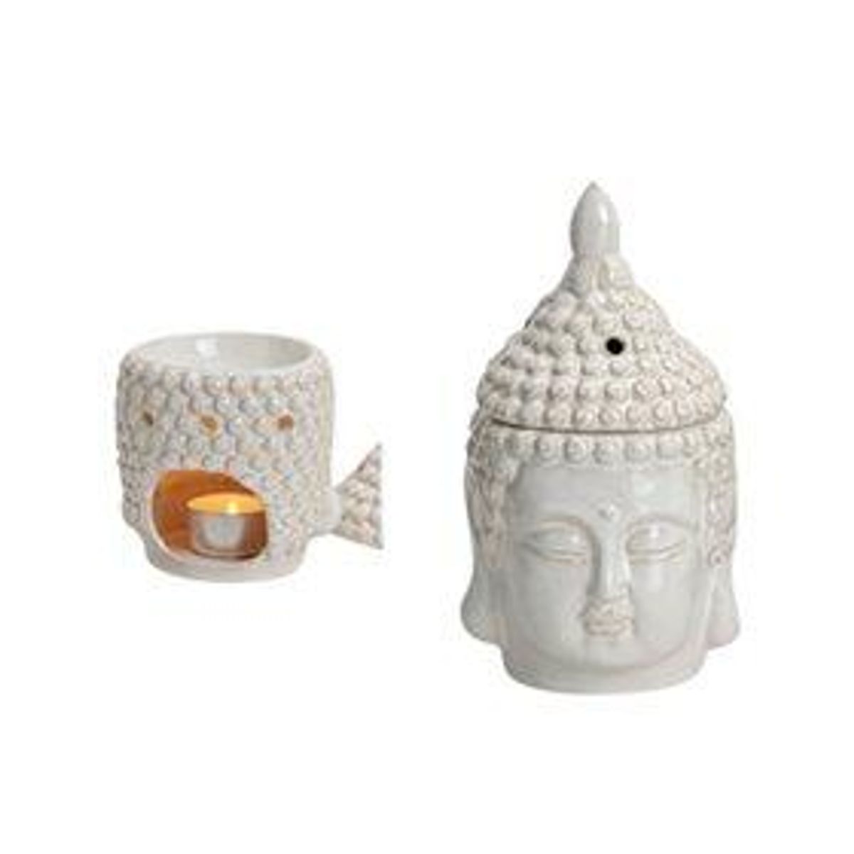 Duftlampe Buddha Hvid