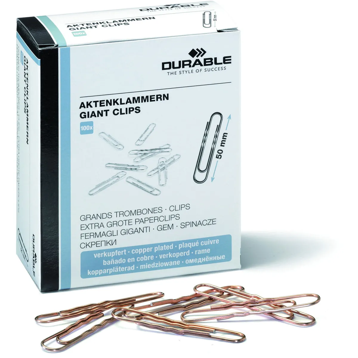 Durable kobberfarvet bølgede metalclips 50 mm