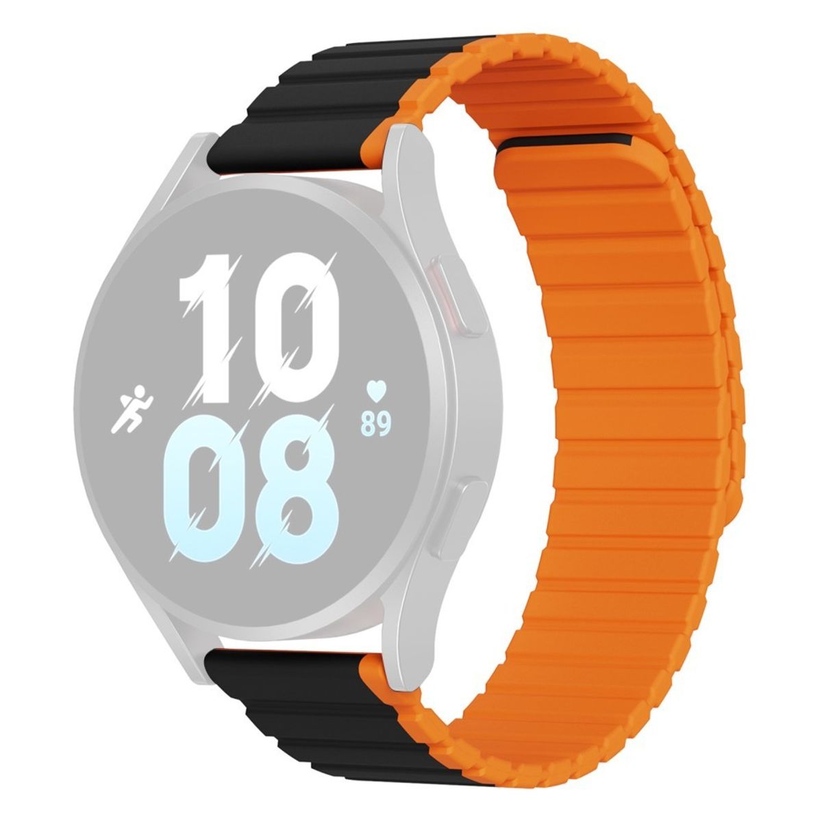 Dux Ducis LD Series - Samsung Galaxy Watch 3 45mm / Watch S3 - Magnetisk silikone urrem 22mm - Sort/Orange