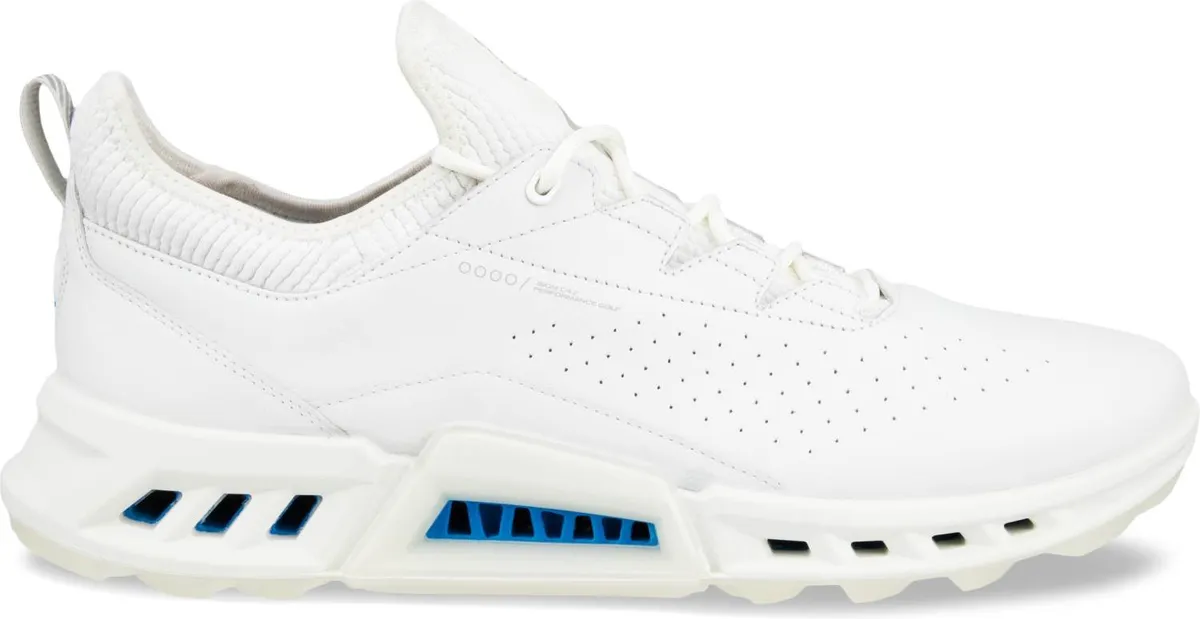 Ecco Biom C4 Vandtætte Herre Golfsko Uden Spikes - White (Blue Dot) - Str. 39 Normal