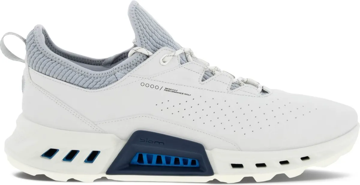 Ecco Biom C4 Vandtætte Herre Golfsko Uden Spikes - White/Concrete - Str. 40 Normal