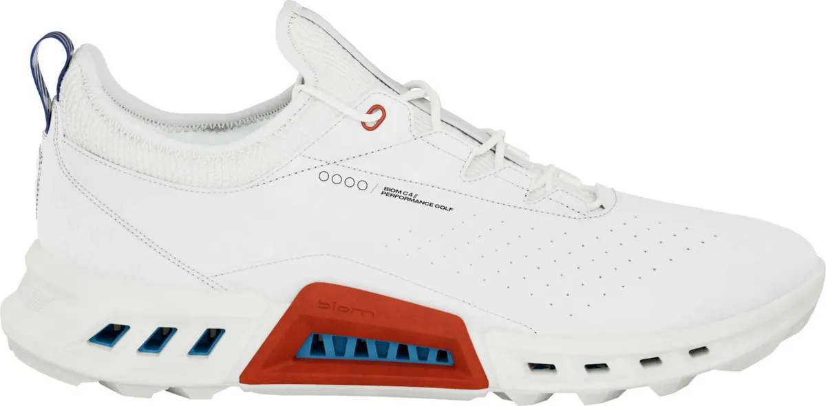 Ecco Biom C4 Vandtætte Herre Golfsko Uden Spikes - White/Mazarine Blue - Str. 39 Normal