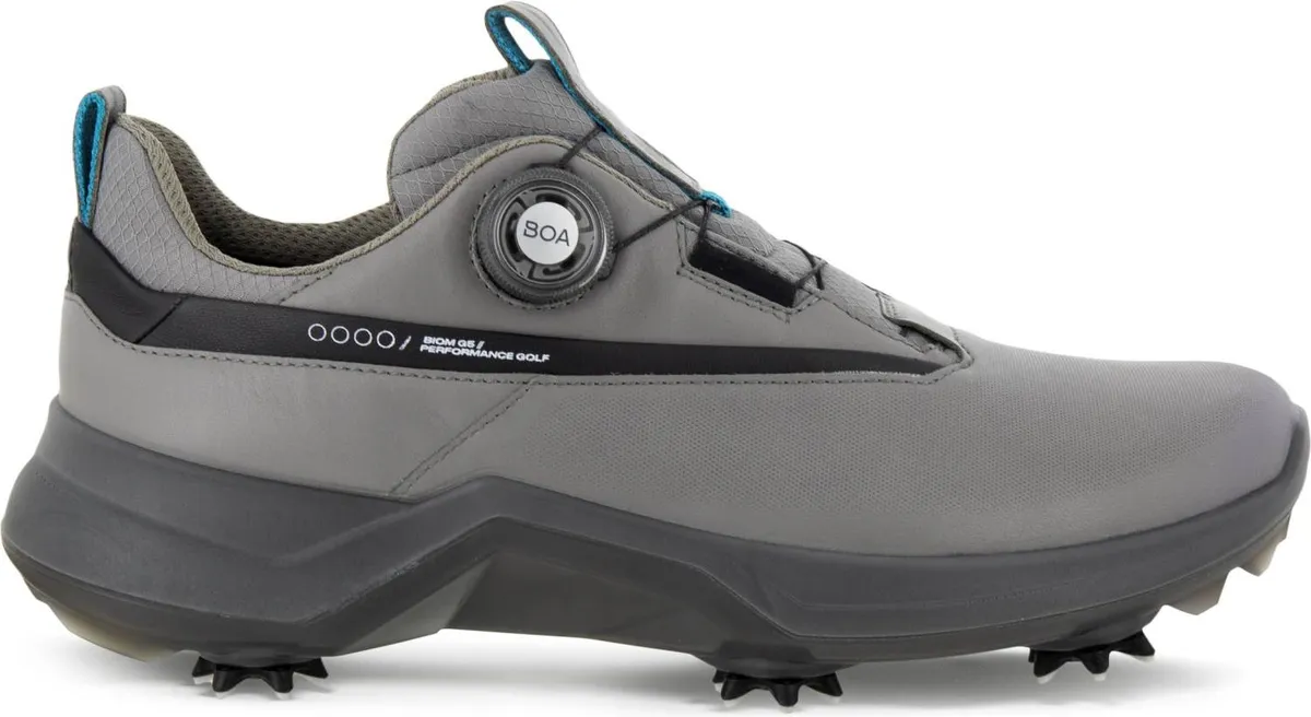 Ecco Biom G5 BOA Vandtætte Herre Golfsko Med Spikes - Steel/Black - Str. 39 Normal