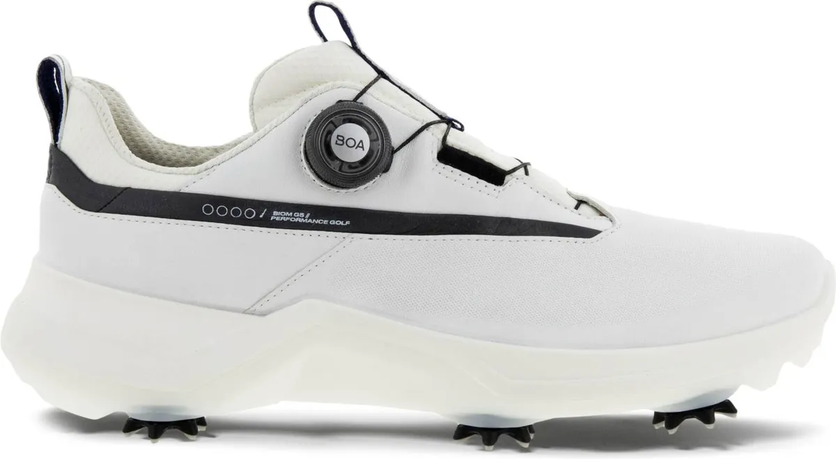 Ecco Biom G5 BOA Vandtætte Herre Golfsko Med Spikes - White/Black - Str. 42 Normal