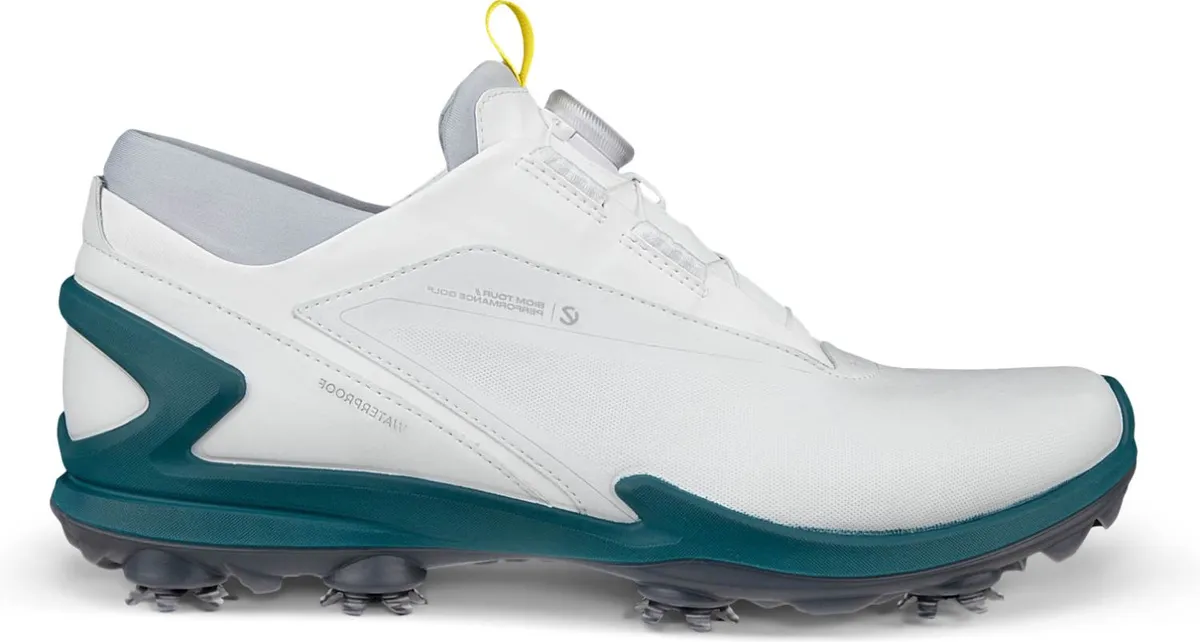 Ecco Biom Tour BOA Vandtætte Herre Golfsko Med Spikes - White - Str. 39 Normal