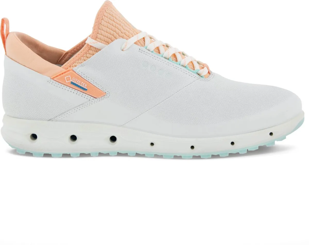 Ecco Cool Pro (2022) Vandtætte Dame Golfsko Uden Spikes - White/Peach Nectar - Str. 37 Normal