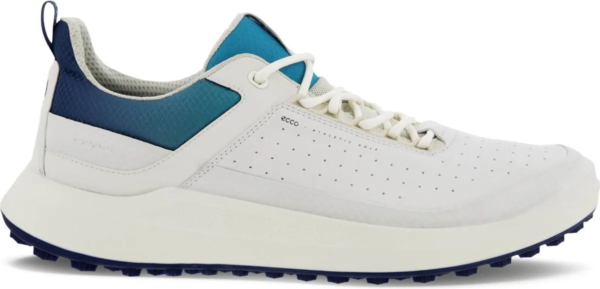 Ecco Core (2023) Vandtætte Herre Golfsko Uden Spikes - White/White/Blue Depths/Caribbean - Str. 44 Normal