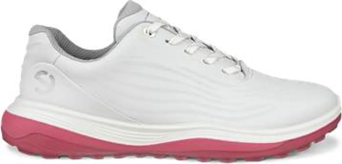 Ecco LT1 Vandtætte Dame Golfsko Uden Spikes - White/Bubblegum - Str. 38 Normal